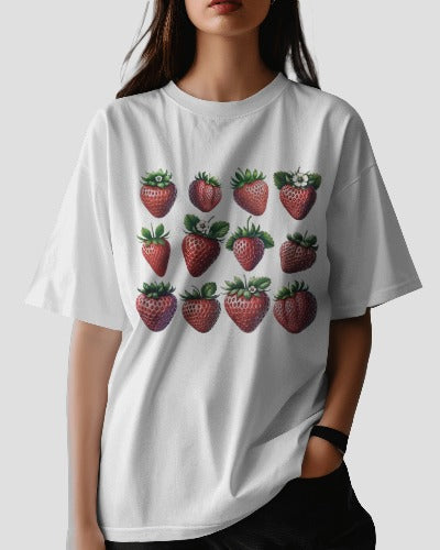 Strawberry Symphony Oversized T-Shirt Women's