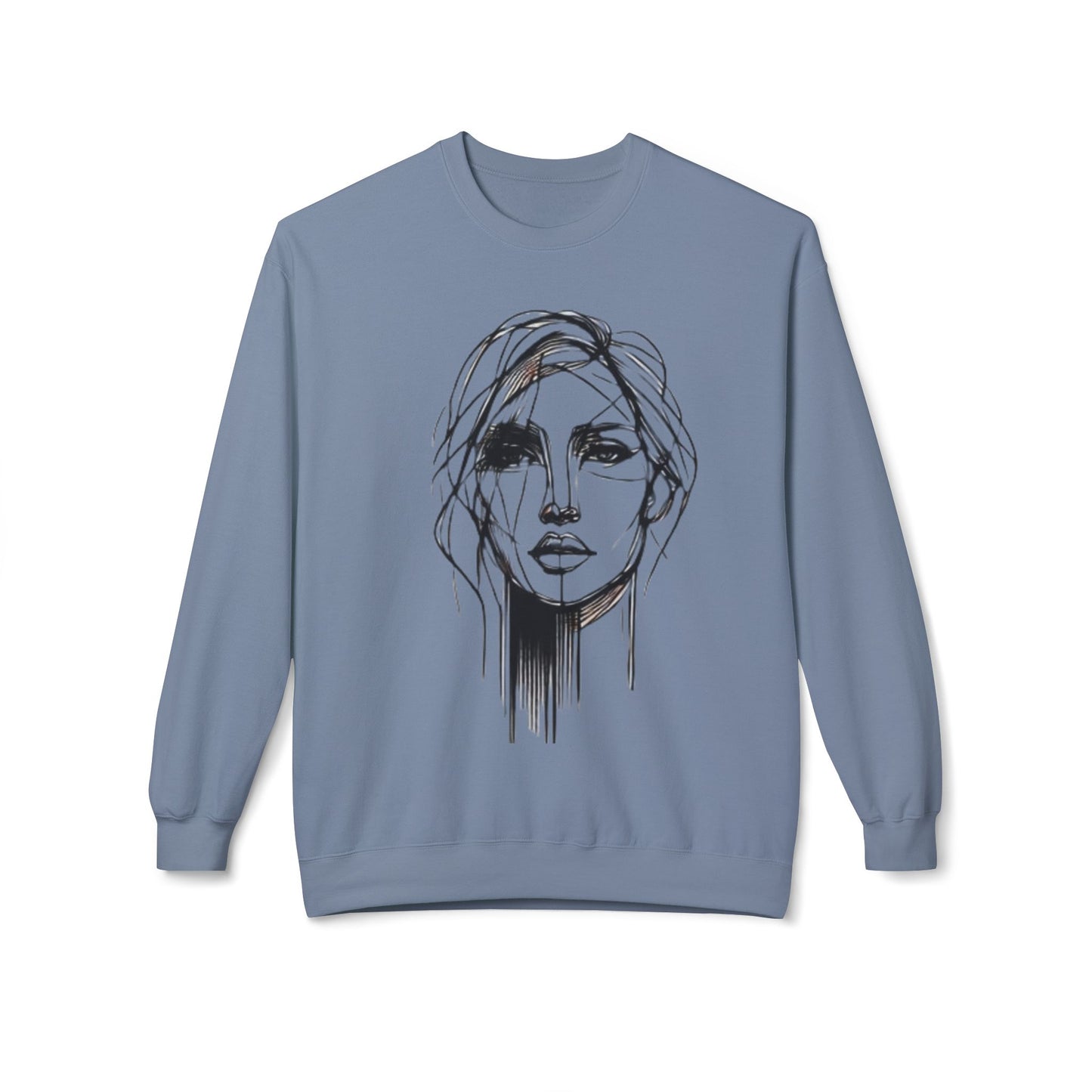 Face Line Art Sweatshirt - Women's