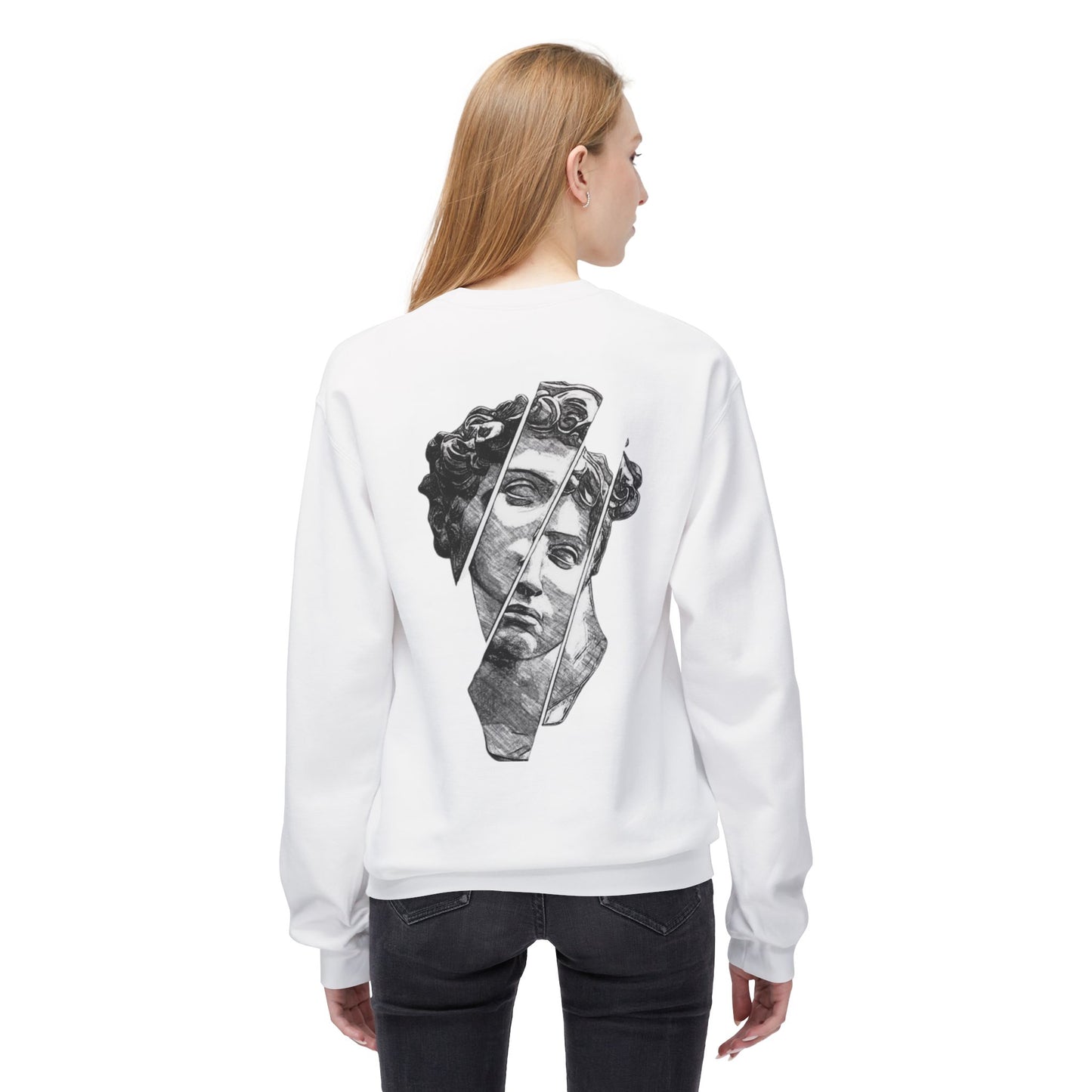 Michaelangelo Womens Sweatshirt back white