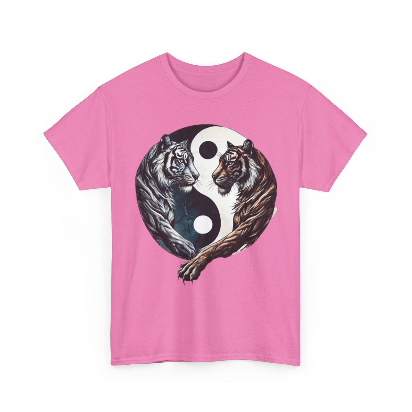 Yin Yang Tiger T Shirt Front Pink