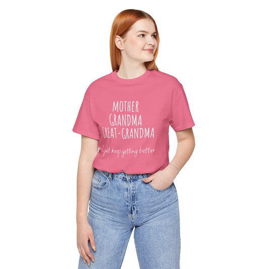 Super Grandma Evolution – Mother, Grandma, Great Grandma Tee