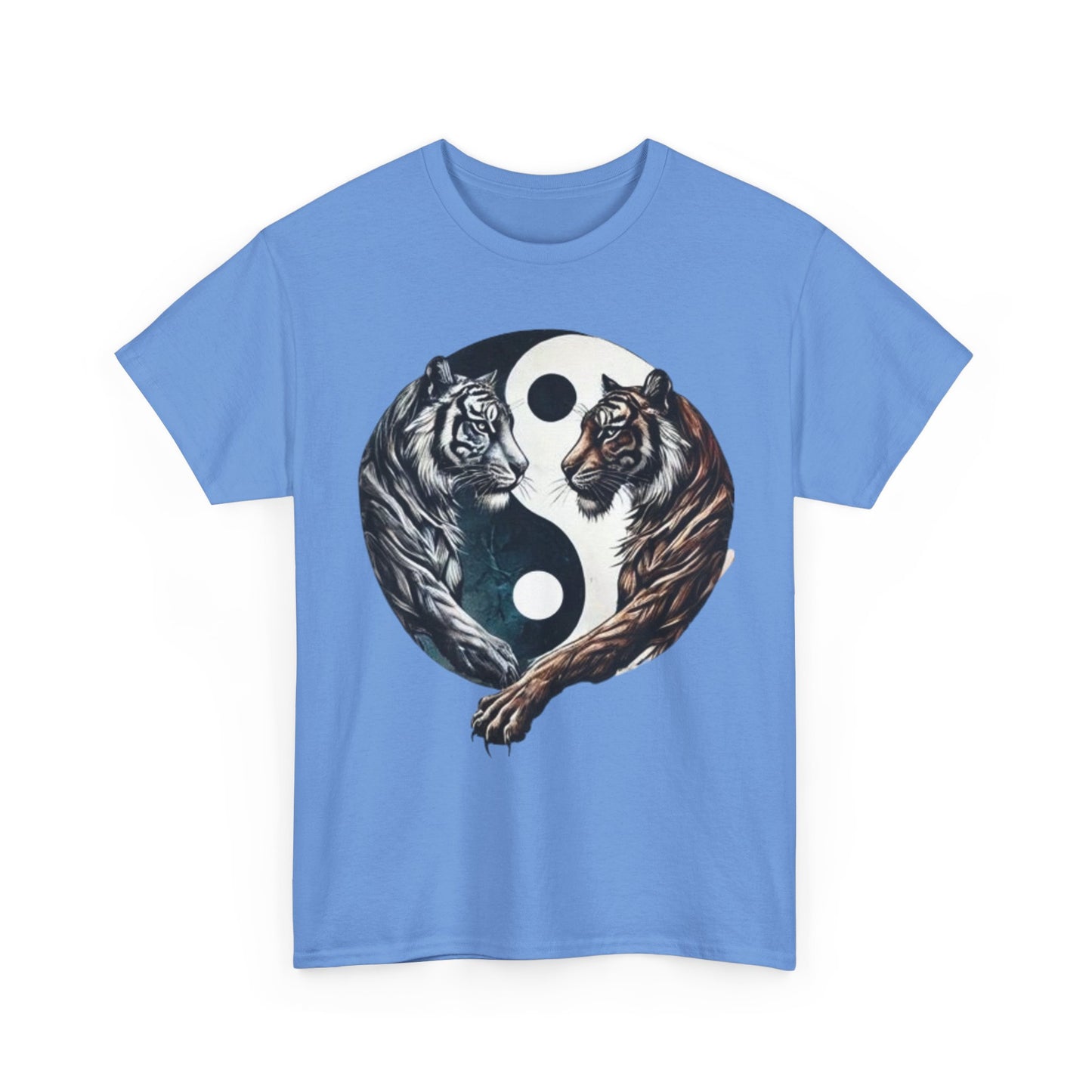 Yin Yang Tiger T Shirt Front Blue