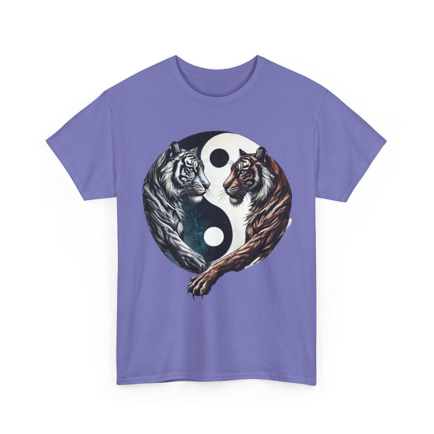 Yin Yang Tiger T Shirt Front Purple