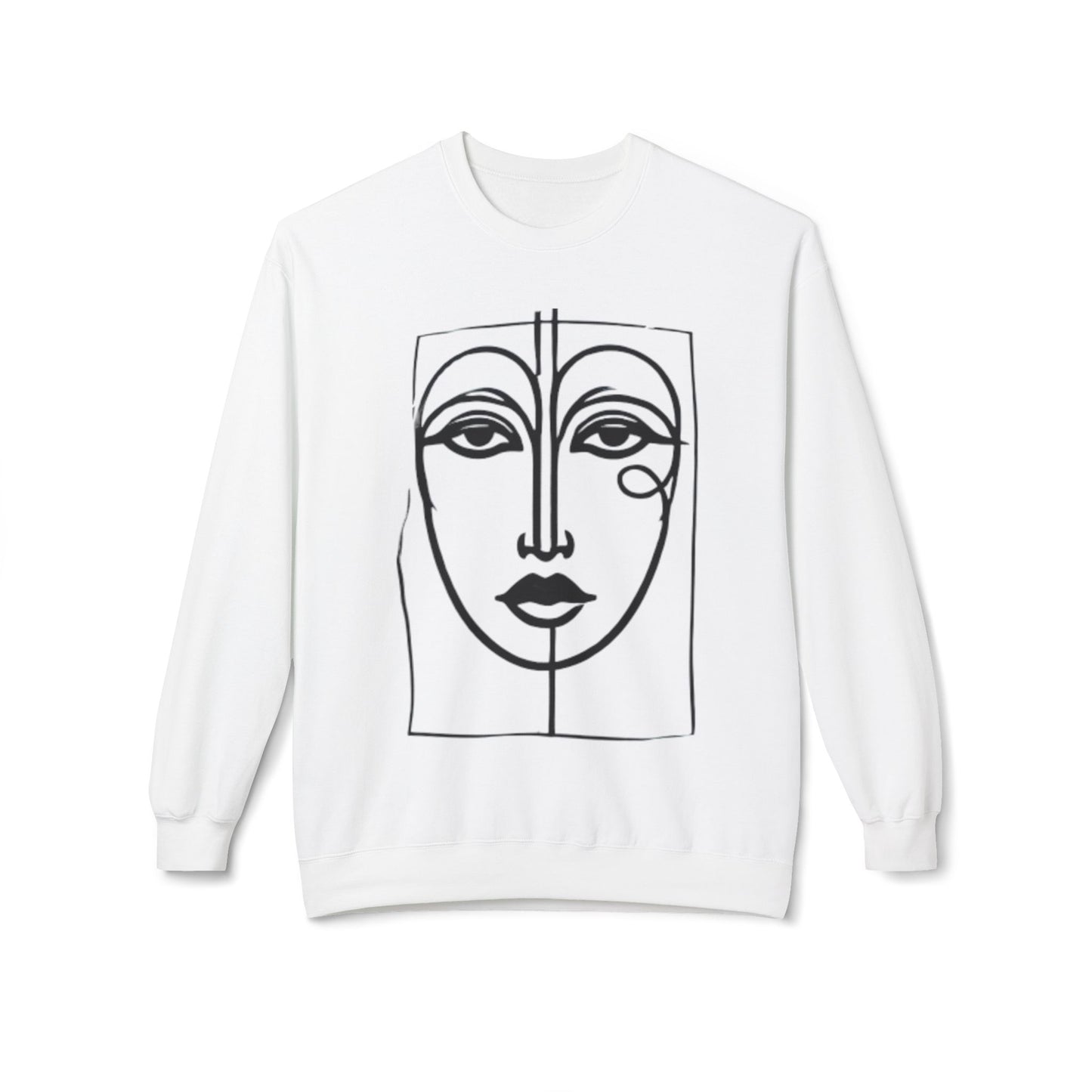 Abstract Face Line Art Sweatshirt - Women's