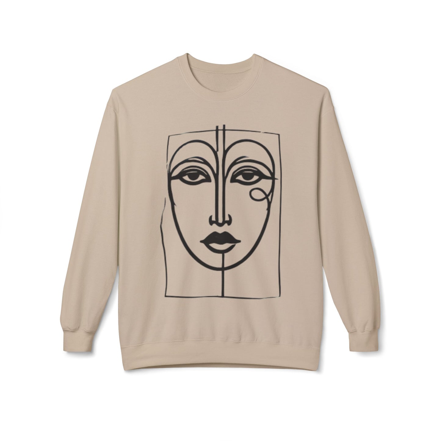 Abstract Face Line Art Sweatshirt - Women's