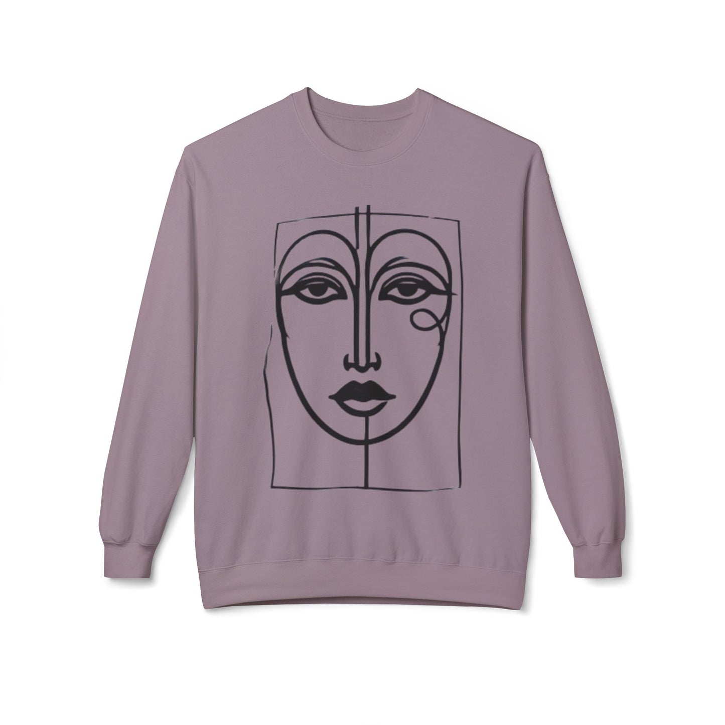 Abstract Face Line Art Sweatshirt - Women's